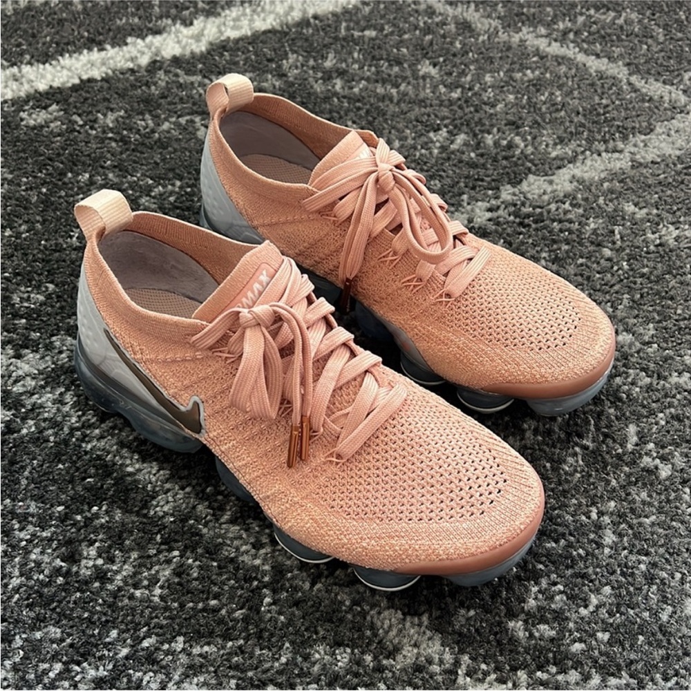 Nike Air VaporMax Flyknit 2 Rose Gold Women's -942843-602 - SZ 7 Comfort Fit - Picture 6 of 12